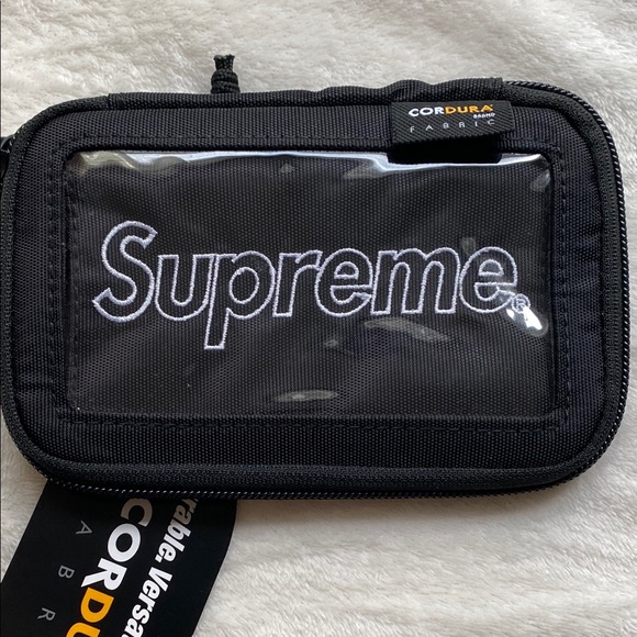 supreme small zip pouch black